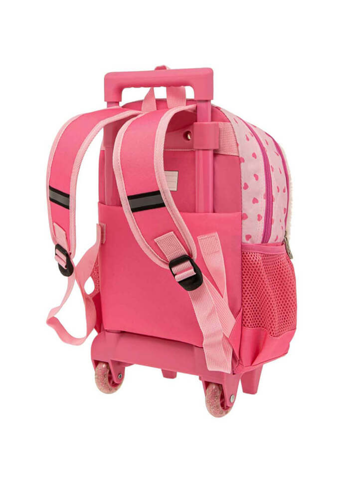 POLO ΣΑΚΙΔΙΟ ΤΡΟΛΛΕΥ JUNIOR ΜΕ ΓΑΤΑΚΙΑ ΡΟΖ 34x25x16