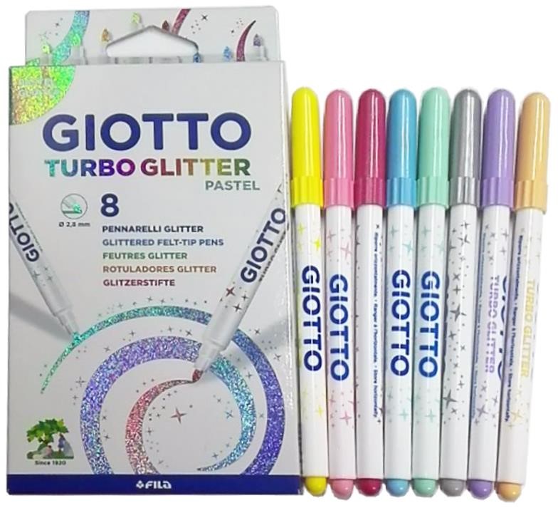 ΜΑΡΚΑΔΟΡΟΙ TURBO GLITTER PASTEL 8 ΤΕΜΑΧΙΑ