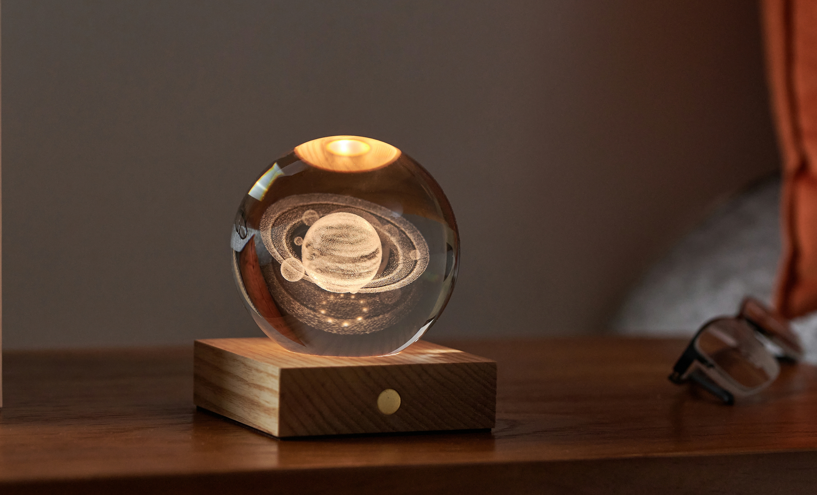 GINGKO G025ST AMBER CRYSTAL LIGHT 3D LASER SATURN GINGKO G025ST AMBER CRYSTAL LIGHT 3D LASER SATURN