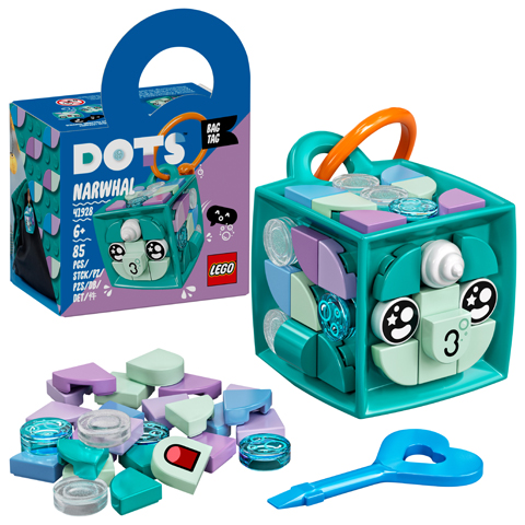 LEGO DOTS BAG TAG NARWHAL