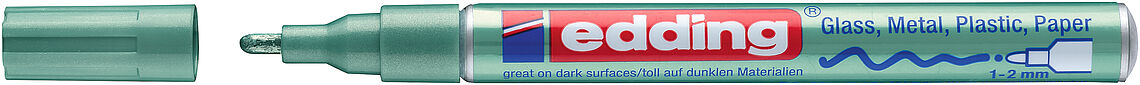 EDDING 751 μαρκαδόρος gloss paint πράσινο μεταλλικό 1-2mm EDDING 751 μαρκαδόρος gloss paint πράσινο μεταλλικό 1-2mm