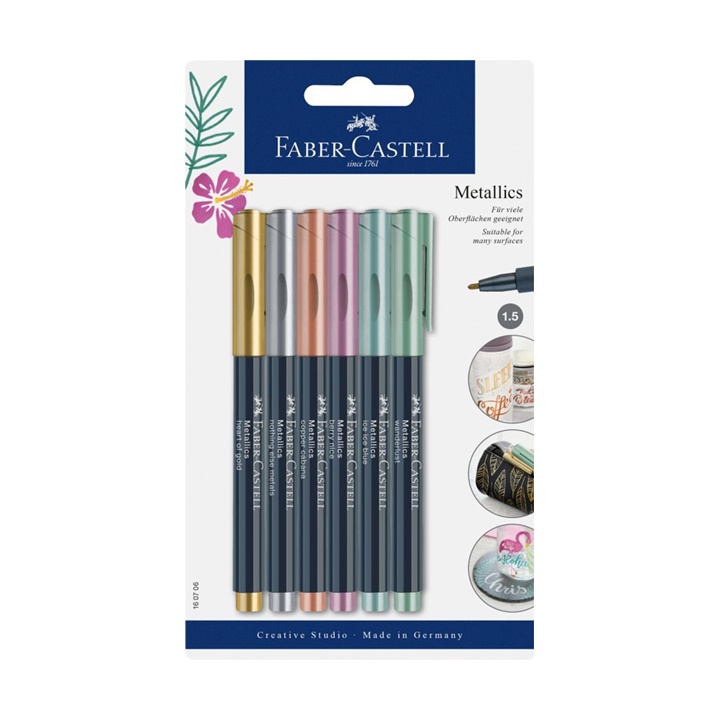 6 ΜΕΤΑΛΛΙΚΟΙ ΜΑΡΚΑΔΟΡΟΙ FABER-CASTELL