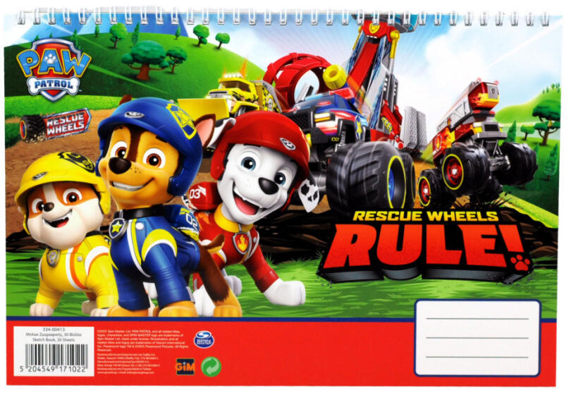 GIM ΜΠΛΟΚ ΖΩΓΡΑΦΙΚΗΣ 23x33  30Φ. Paw Patrol"