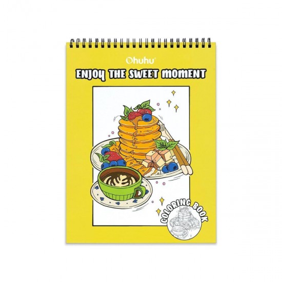 OHUHU BLEEDPROOF COLORING BOOK ENJOY THE SWEET MOMENTS