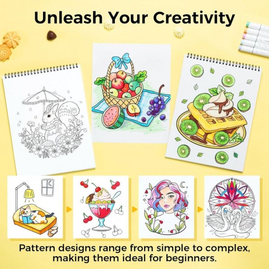 OHUHU BLEEDPROOF COLORING BOOK ENJOY THE SWEET MOMENTS