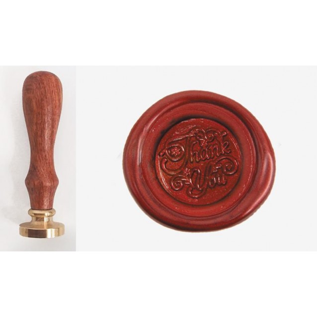 Ορειχάλκινη Σφραγίδα Φ 2,5cm "Thank You" με Χερούλι