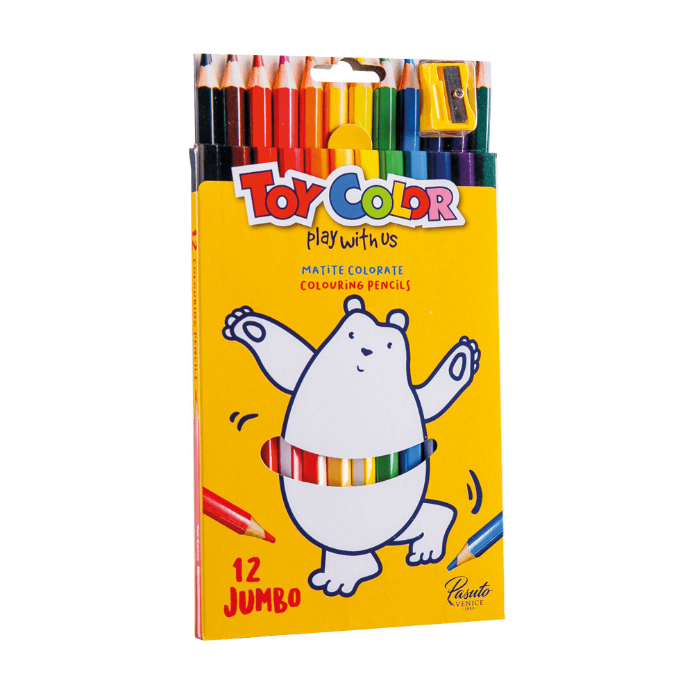 TOY COLOR ΚΡΑΙΓΙΟΝ JUMBO & ΞΥΣΤΡΑ ΧΑΡΤΙΝΟ BLISTER 12 ΧΡΩΜΑΤΑ Φ5mm KIDS ΑΣΣΟΡΤΙ 6 (Το προιόν πωλείται σε μεμονωμένα τεμάχια τ