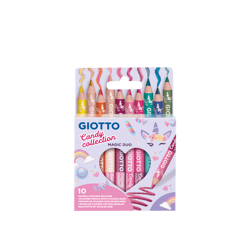 GIOTTO ΚΡΑΙΓΙΟΝ 3+ ΔΙΧΡΩΜΟ BLISTER 10 ΧΡΩΜΑΤΑ CANDY MAGIC DUO ΑΣΣΟΡΤΙ