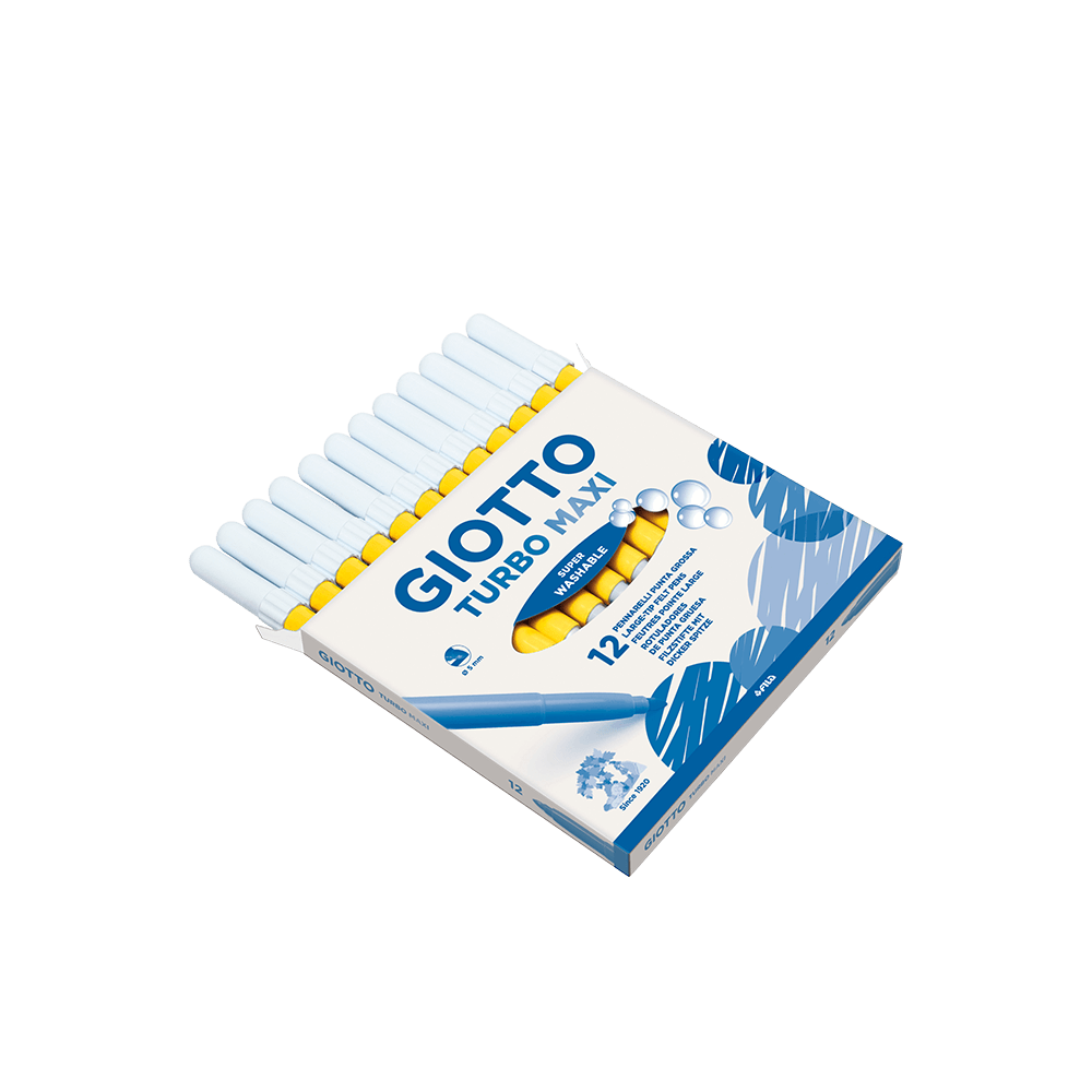 GIOTTO ΜΑΡΚΑΔΟΡΟΣ TURBO MAXI SUPERWASHABLE Φ5mm ΚΙΤΡΙΝΟΣ 12 ΤΕΜΑΧΙΑ (Το προιόν πωλείται σε μεμονωμένα τεμάχια του ενός)