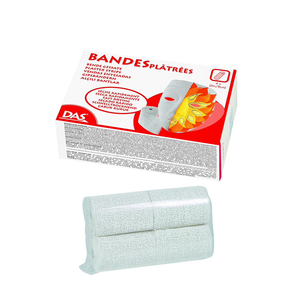 DAS ΓΑΖΑ ΓΥΨΟΥ ΚΑΛΛΙΤΕΧΝΙΑΣ 3mx8cm ΛΕΥΚΟ 4 ΤΕΜΑΧΙΑ (Το προιόν πωλείται σε μεμονωμένα τεμάχια του ενός)