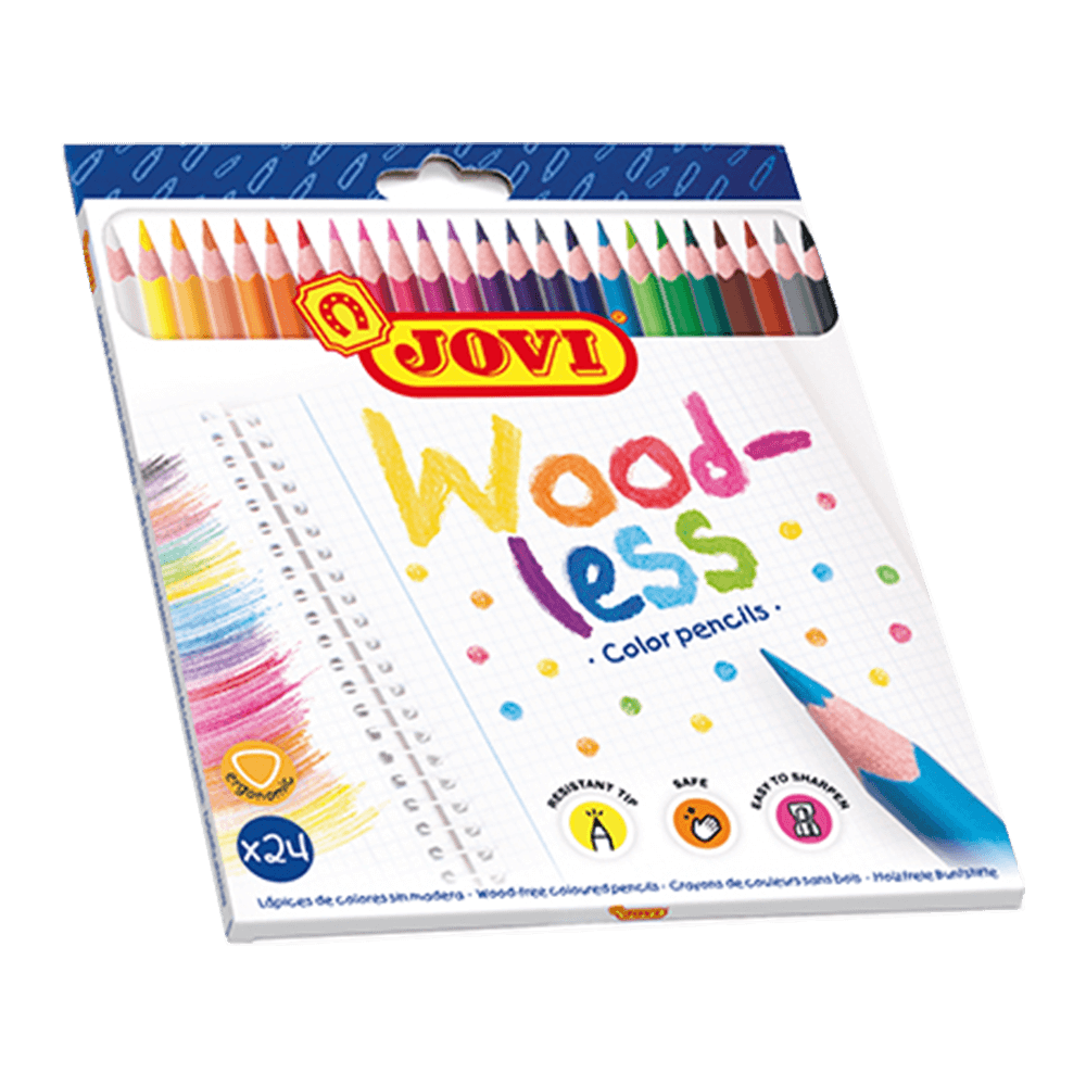 JOVI ΚΡΑΙΓΙΟΝ WOOD-FREE ΤΡΙΓΩΝΕΣ 3+ ΧΑΡΤΙΝΟ BLISTER 24 ΧΡΩΜΑΤΑ