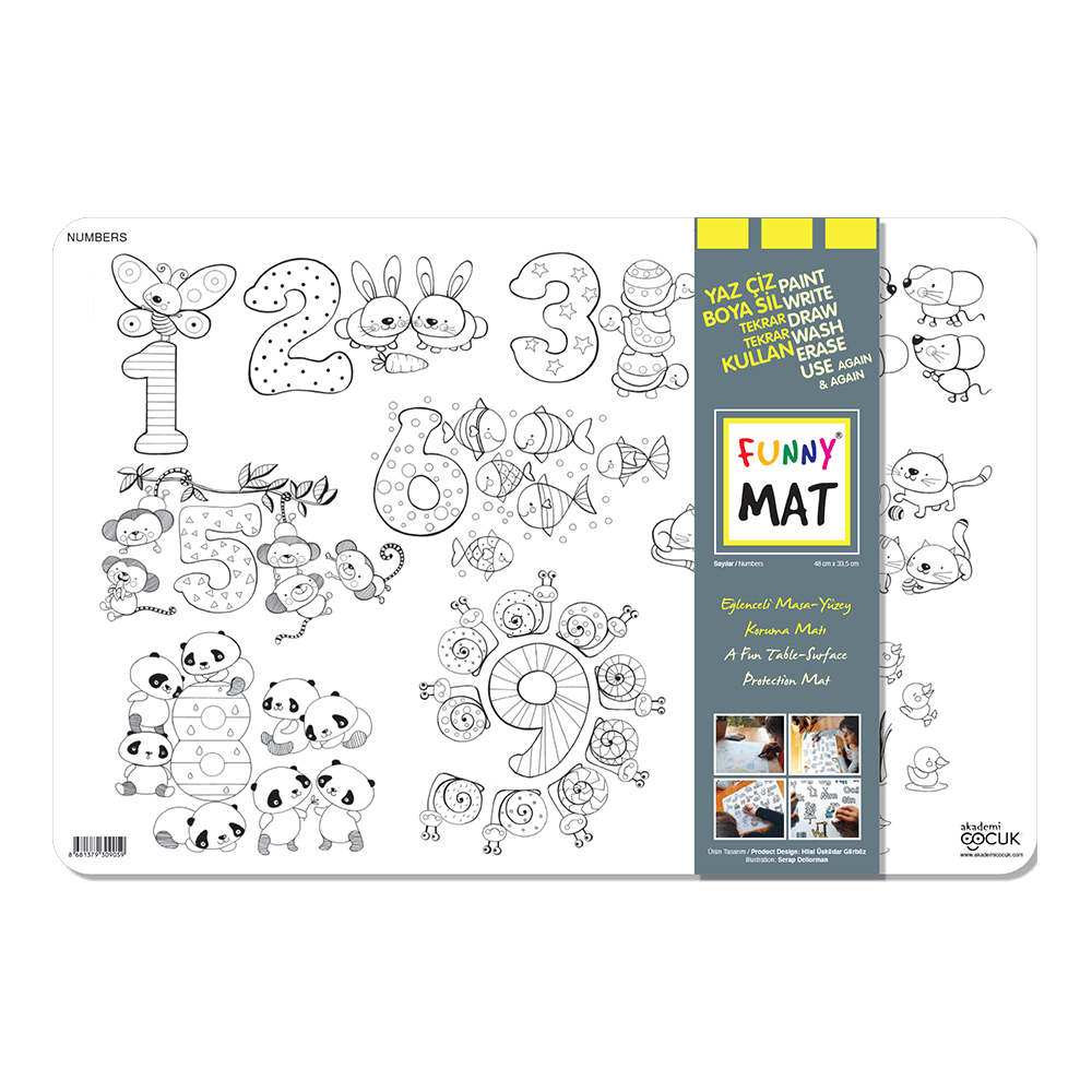 AKADEMI ΣΟΥΠΛΑ ΕΠΙΦΑΝΕΙΑ ΖΩΓΡΑΦΙΚΗΣ ΑΡΙΘΜΟΙ 48x33.5cm FUNNY MAT