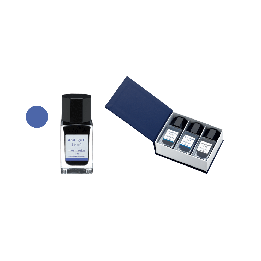 PILOT FINE WRITING ΜΕΛΑΝΙ ΠΕΝΑΣ ΜΠΛΕ ΚΟΥΤΙ ΧΑΡΤΙΝΟ 3 ΤΕΜΑΧΙΑ 15ml IROSHIZUKU ASA-GAO