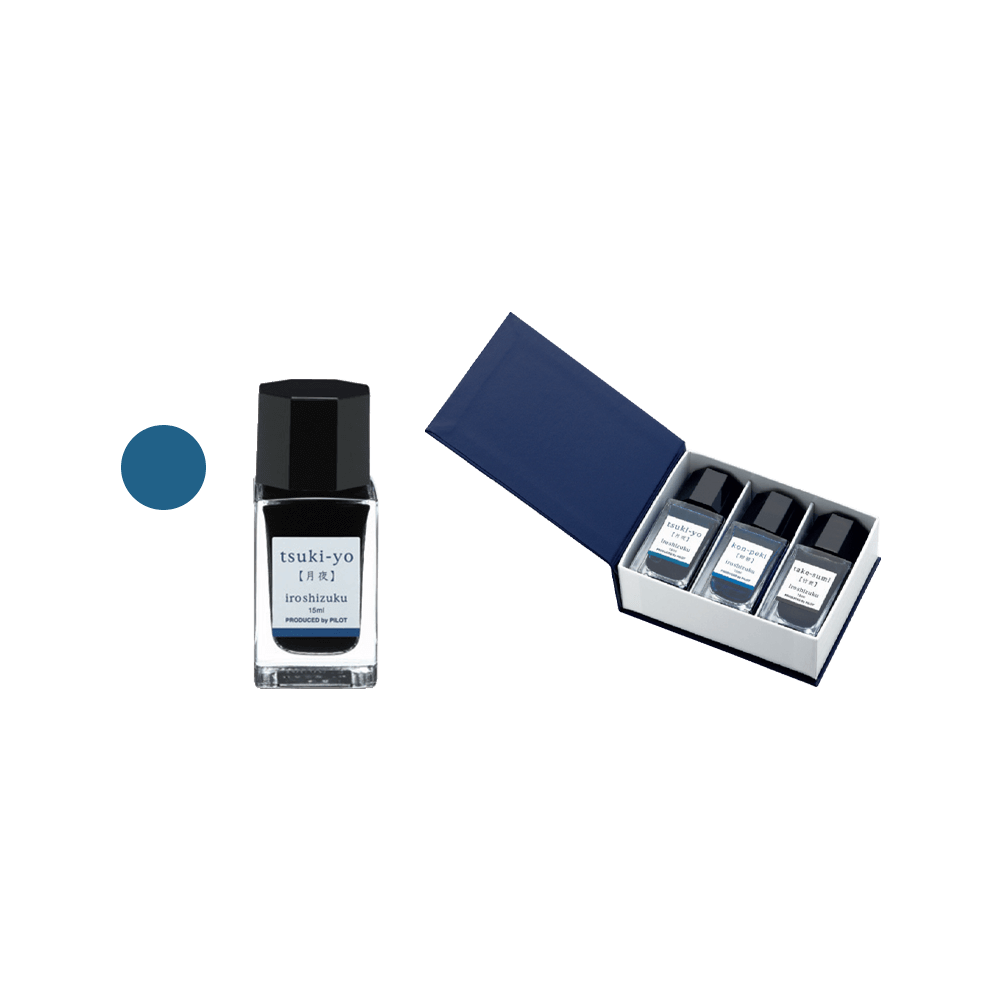 PILOT FINE WRITING ΜΕΛΑΝΙ ΠΕΝΑΣ ΜΠΛΕ ΚΟΥΤΙ ΧΑΡΤΙΝΟ 3 ΤΕΜΑΧΙΑ 15ml IROSHIZUKU TSUKI-YO