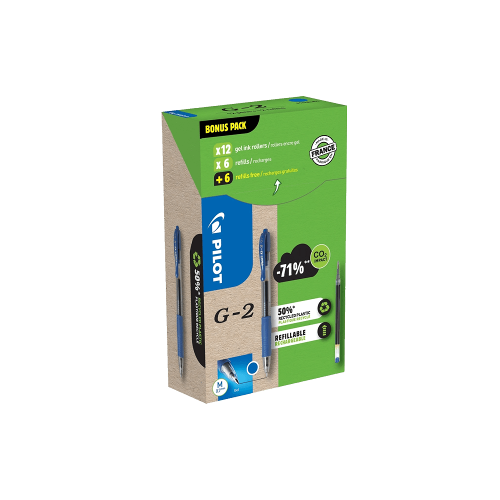 PILOT ΣΤΥΛΟ G-2 0.7mm PROMO 12Τ & ΔΩΡΟ ΑΝΤΑΛΛΑΚΤΙΚΑ 12T ΜΠΛΕ 24 ΤΕΜΑΧΙΑ