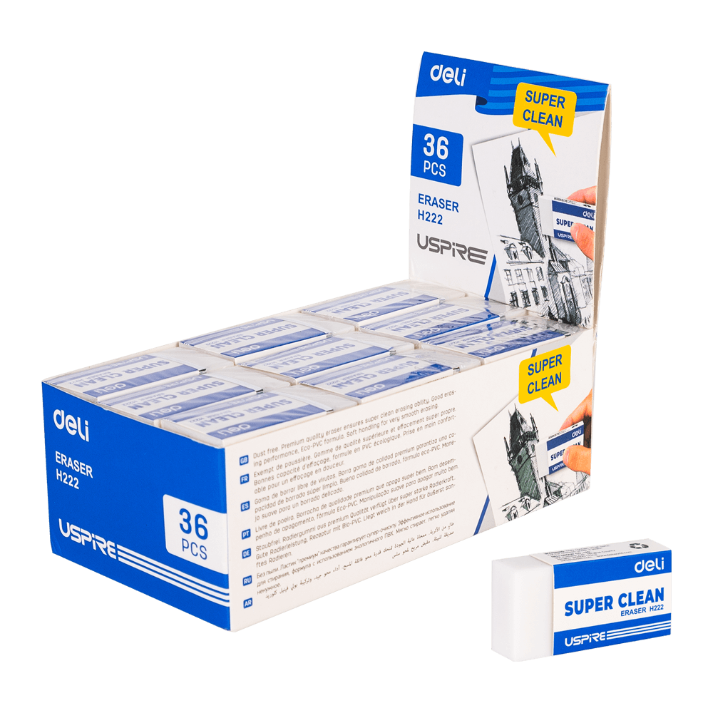 DELI ΒΙΤΡΙΝΑ ΓΕΜΑΤΗ ΓΟΜΑ 45x22.5x10.5mm USPIRE ΛΕΥΚΗ 36 ΤΕΜΑΧΙΑ (Το προιόν πωλείται σε μεμονωμένα τεμάχια του ενός)