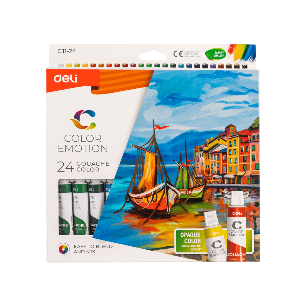 DELI ΤΕΜΠΕΡΑ 24 ΧΡΩΜΑΤΑ x 12ml COLOR EMOTION