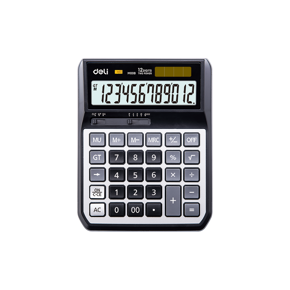 DELI ΑΡΙΘΜΟΜΗΧΑΝΗ 12 ΨΗΦΙΩΝ 17.3x13.4x4.1cm POWER ΜΑΥΡΗ