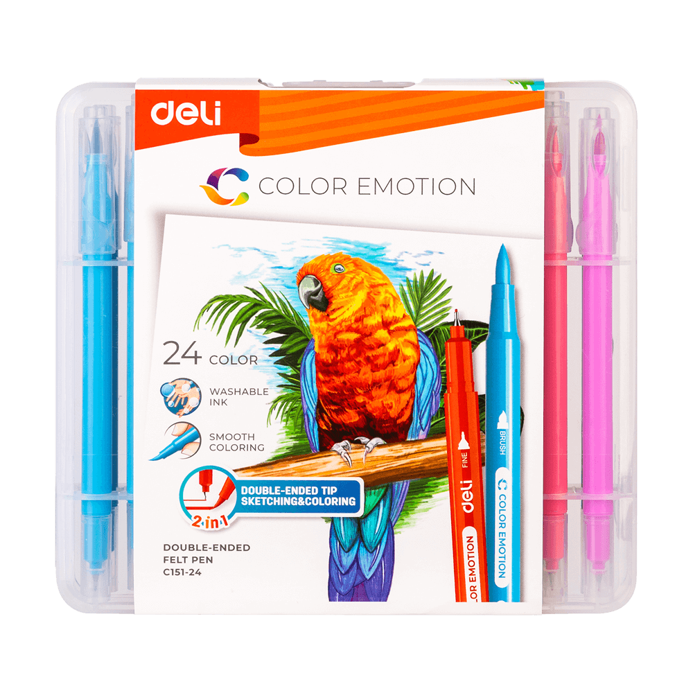 DELI ΜΑΡΚΑΔΟΡΟΣ WASHABLE ΜΥΤH & ΠΙΝΕΛΟ 24 ΧΡΩΜΑΤΑ COLOR EMOTION