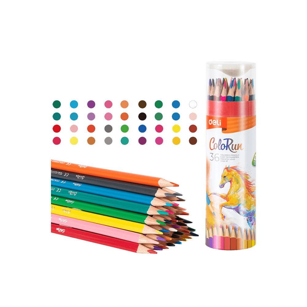 DELI ΚΡΑΙΓΙΟΝ (ΞΥΛΟΜΠΟΓΙΕΣ) ΤΡΙΓΩΝΙΚΕΣ & ΞΥΣΤΡΑ 36 ΧΡΩΜΑΤΑ Φ2.9mm COLORUN