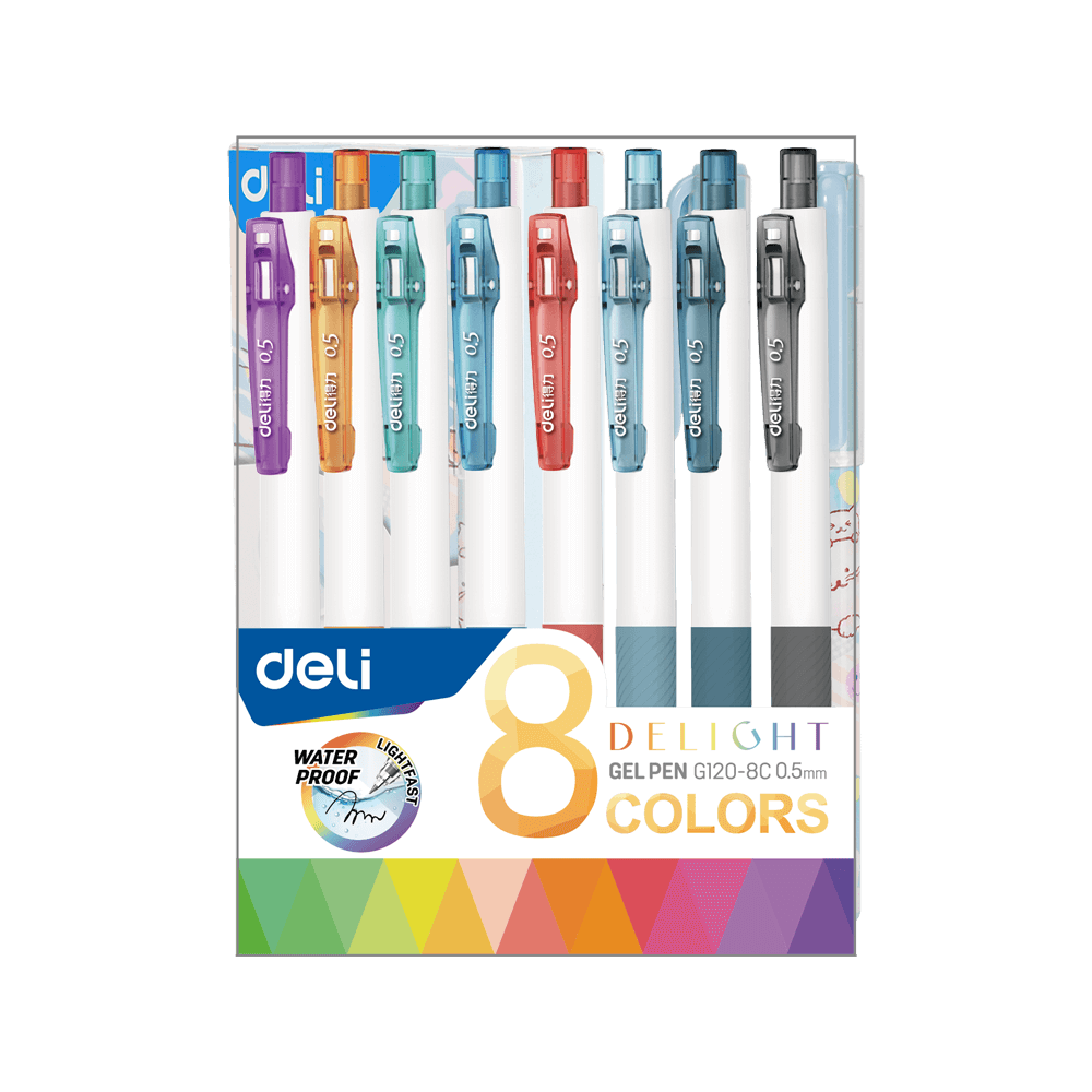 DELI ΣΤΥΛΟ GEL ΚΟΥΜΠΙ ΛΑΒΗ GRIP 0.5 ΣΕΤ 8Τ DELIGHT ΑΣΣΟΡΤΙ DELI ΣΤΥΛΟ GEL ΚΟΥΜΠΙ ΛΑΒΗ GRIP 0.5 ΣΕΤ 8Τ DELIGHT ΑΣΣΟΡΤΙ