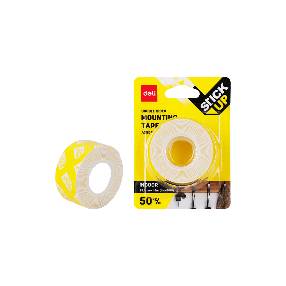 DELI ΤΑΙΝΙΑ ΔΙΠΛΗΣ ΟΨΗΣ ΑΦΡΩΔΗΣ 2.54cmx1.5m DELI ΤΑΙΝΙΑ ΔΙΠΛΗΣ ΟΨΗΣ ΑΦΡΩΔΗΣ 2.54cmx1.5m