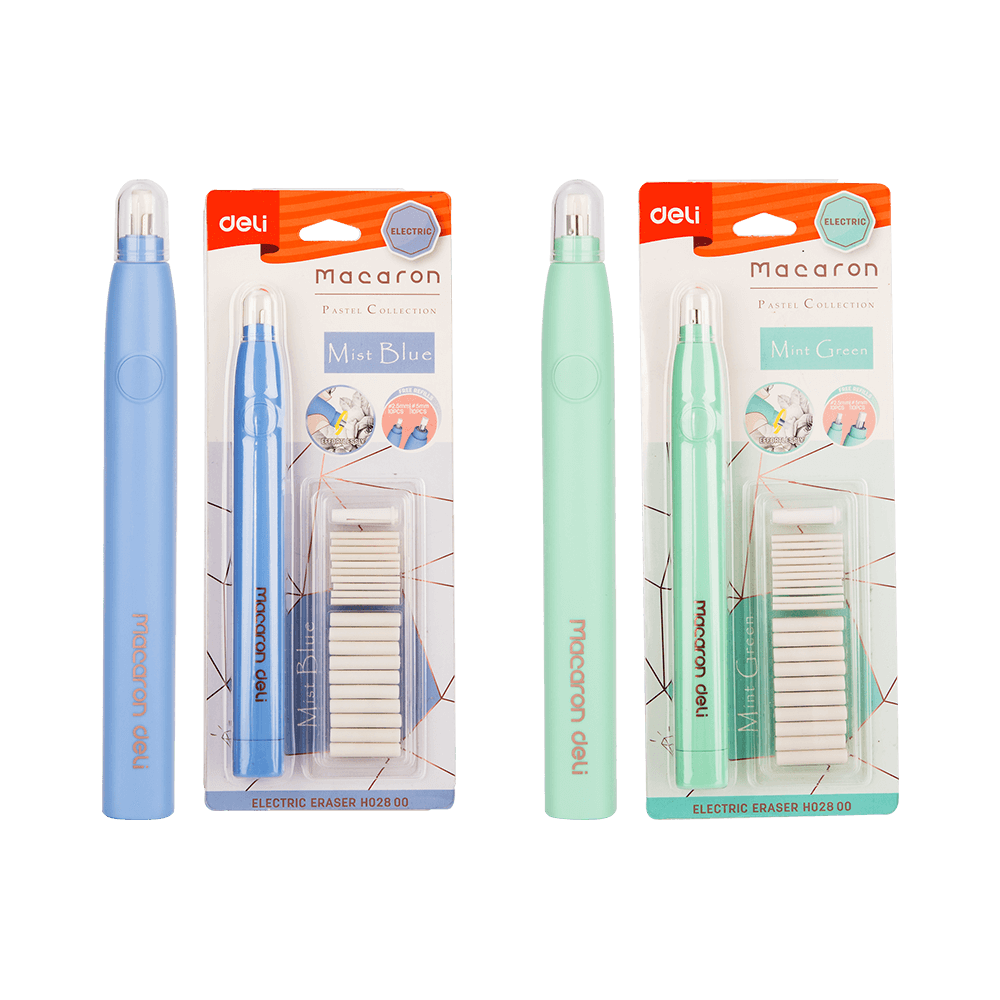 DELI ΓΟΜΑ ΗΛΕΚΤΡΙΚΗ & 20 ΑΝΤΑΛΛΑΚΤΙΚΑ 5mm-2.5mm 225x90mm MACARON ΑΣΣΟΡΤΙ