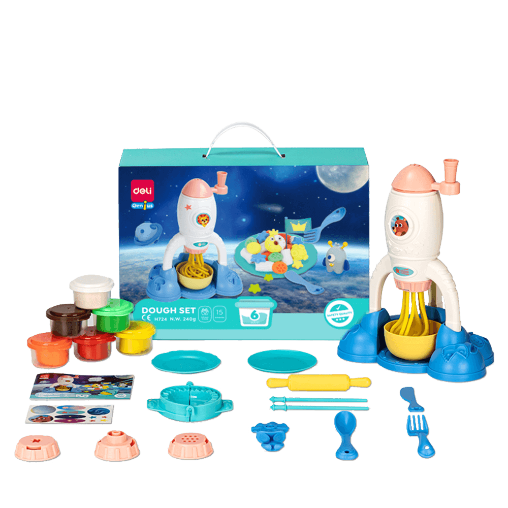 DELI ΠΛΑΣΤΟΖΥΜΑΡΑΚΙ ΒΑΛΙΤΣΑ 6 ΧΡΩΜΑΤΑ 280gr & 19 ΕΡΓΑΛΕΙΑ DELI GENIUS