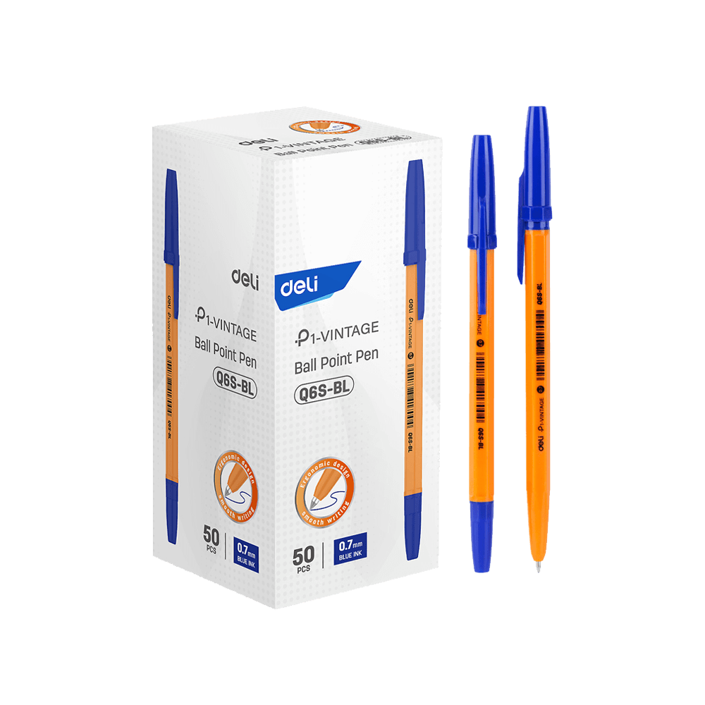 DELI ΣΤΥΛΟ 0.7mm VINTAGE ΜΠΛΕ 50 ΤΕΜΑΧΙΑ (Το προιόν πωλείται σε μεμονωμένα τεμάχια του ενός)