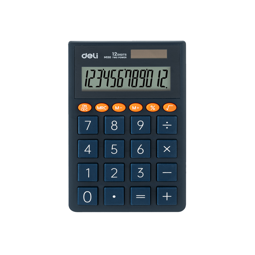 DELI ΑΡΙΘΜΟΜΗΧΑΝΗ 12 ΨΗΦΙΩΝ 11.22x7x0.85cm ΣΚΟΥΡΟ ΜΠΛΕ