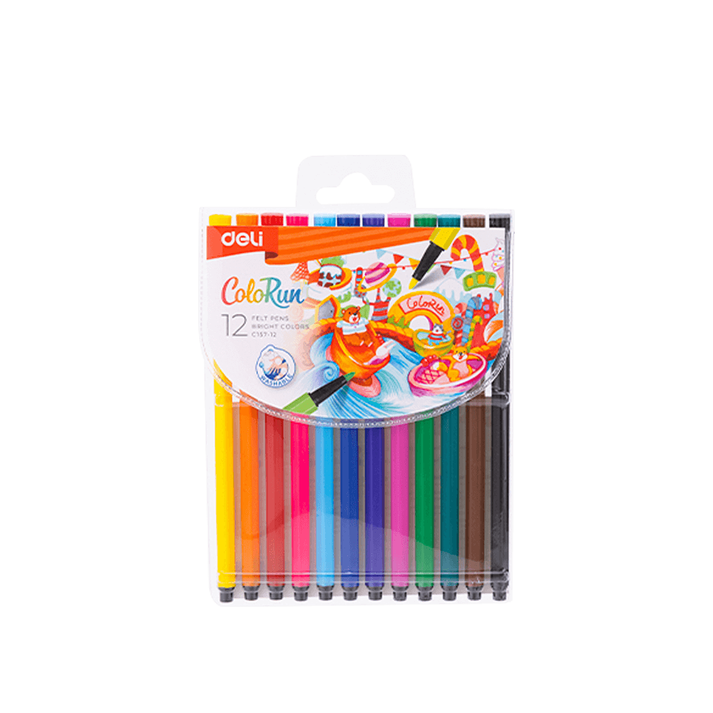 DELI ΜΑΡΚΑΔΟΡΟΣ ΕΞΑΓΩΝΙΚΟΣ WASHABLE ΘΗΚΗ ΠΛΑΣΤΙΚΗ 12 ΧΡΩΜΑΤΑ 1.0-1.2mm COLORUN 12 (Το προιόν πωλείται σε μεμονωμένα τεμάχια του