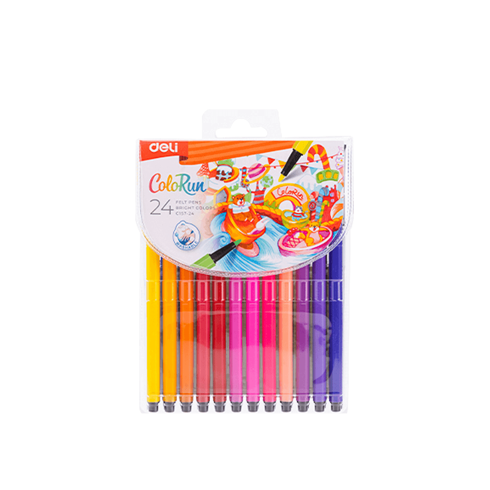 DELI ΜΑΡΚΑΔΟΡΟΣ ΕΞΑΓΩΝΙΚΟΣ WASHABLE ΘΗΚΗ ΠΛΑΣΤΙΚΗ 24 ΧΡΩΜΑΤΑ 1.0-1.2mm COLORUN (Το προιόν πωλείται σε μεμονωμένα τεμάχια του ενό