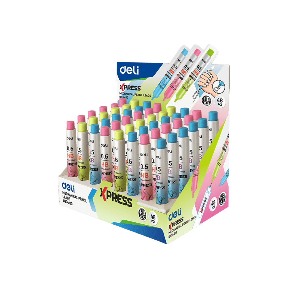 DELI ΒΙΤΡΙΝΑ ΓΕΜΑΤΗ ΜΥΤΕΣ ΓΙΑ ΜΗΧΑΝΙΚΟ ΜΟΛΥΒΙ 0.5mm 20Τ HB 4 (Το προιόν πωλείται σε μεμονωμένα τεμάχια του ενός)