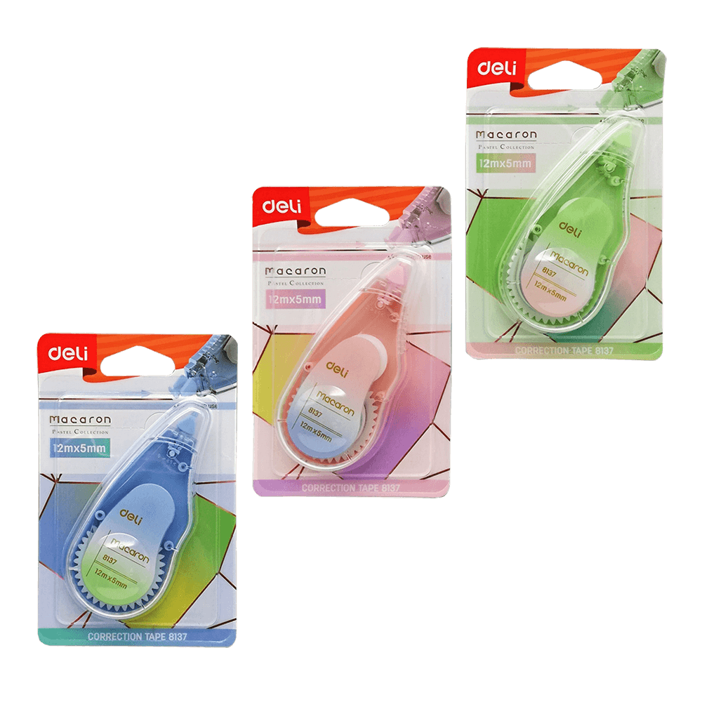 DELI ΔΙΟΡΘΩΤΙΚΗ ΤΑΙΝΙΑ 5mmx12m MACARON ΑΣΣΟΡΤΙ 24 ΤΕΜΑΧΙΑ (Το προιόν πωλείται σε μεμονωμένα τεμάχια του ενός)
