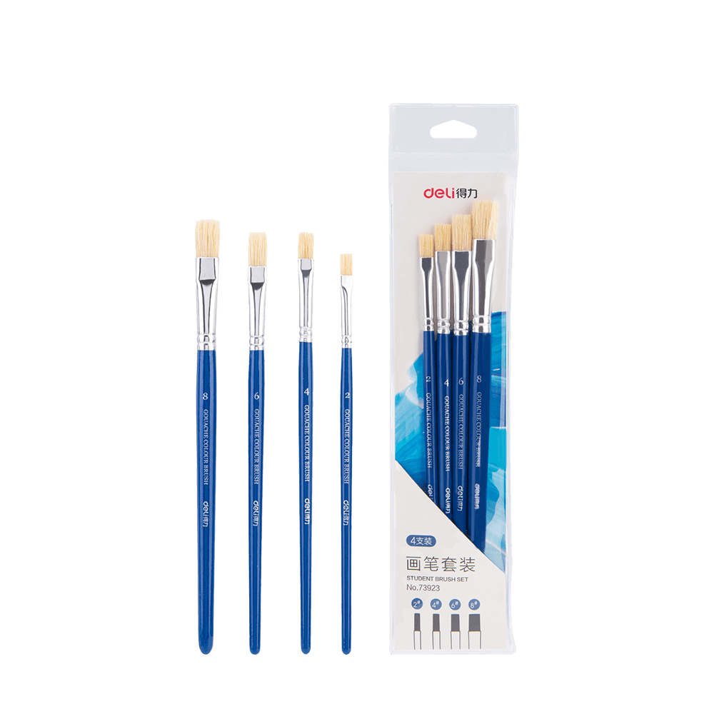 DELI ΠΙΝΕΛΟ ΠΛΑΚΕ ΤΡΙΧΑ ΑΛΟΓΟΥ BLISTER 4 ΤΕΜΑΧΙΑ Νο 2-4-6-8 ΜΠΛΕ