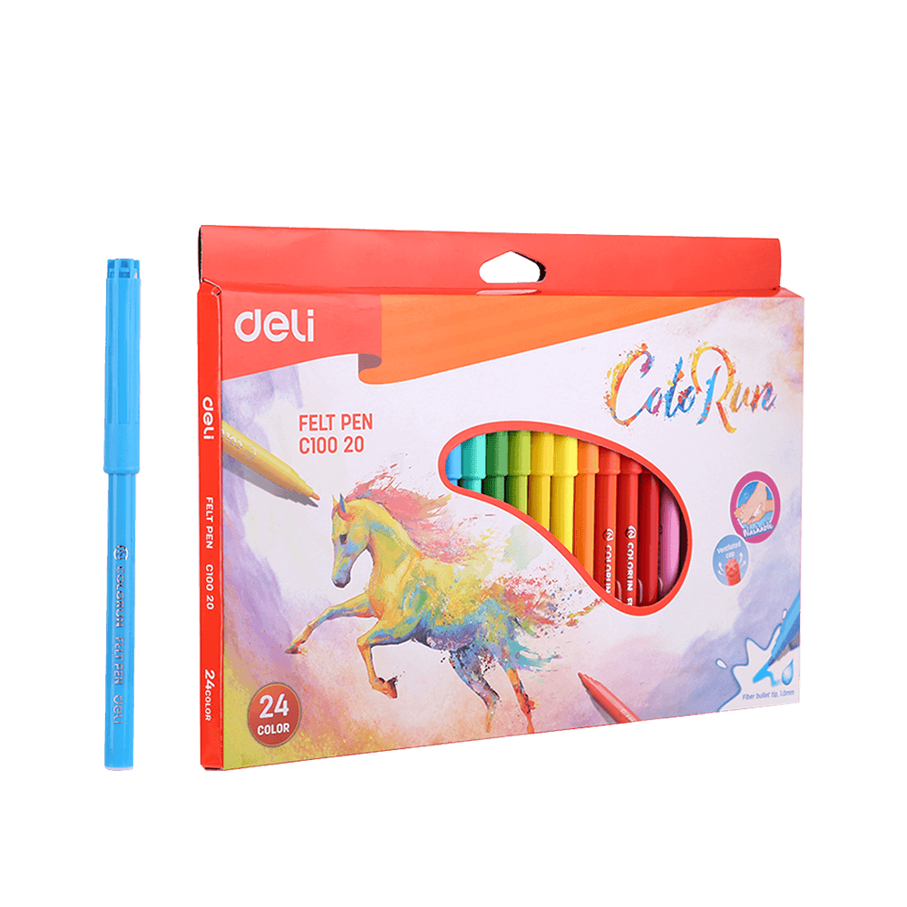 DELI ΜΑΡΚΑΔΟΡΟΣ WASHABLE ΧΑΡΤΙΝΟ BLISTER 24 ΧΡΩΜΑΤΑ 1.0-1.2mm COLORUN DELI ΜΑΡΚΑΔΟΡΟΣ WASHABLE ΧΑΡΤΙΝΟ BLISTER 24 ΧΡΩΜΑΤΑ 1.0-1.2mm COLORUN