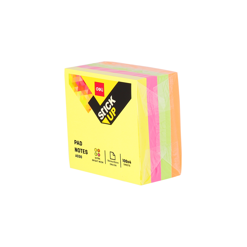 DELI ΚΥΒΟΣ ΑΥΤΟΚΟΛΛΗΤΟΣ 76x76mm 4x100 ΦΥΛΛΑ STICK UP ΝΕΟΝ ΑΣΣΟΡΤΙ 6 ΤΕΜΑΧΙΑ (Το προιόν πωλείται σε μεμονωμένα τεμάχια του ενός)