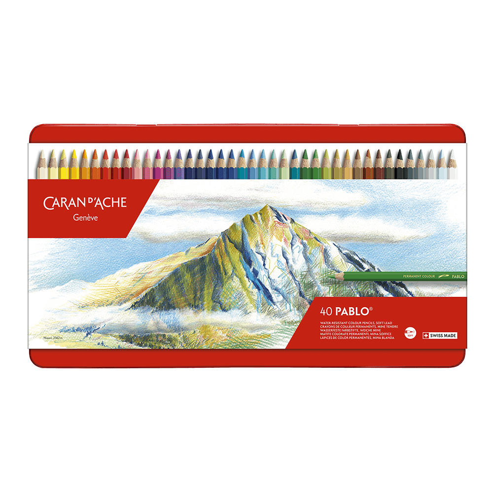 CARAN D'ACHE ΚΡΑΙΓΙΟΝ ΚΟΥΤΙ ΜΕΤΑΛΛΙΚΟ 40 ΧΡΩΜΑΤΑ Φ3.8mm PABLO