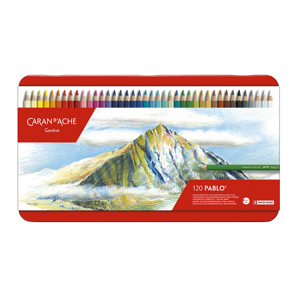 CARAN D'ACHE ΚΡΑΙΓΙΟΝ ΚΟΥΤΙ ΜΕΤΑΛΛΙΚΟ 120 ΧΡΩΜΑΤΑ Φ3.8mm PABLO