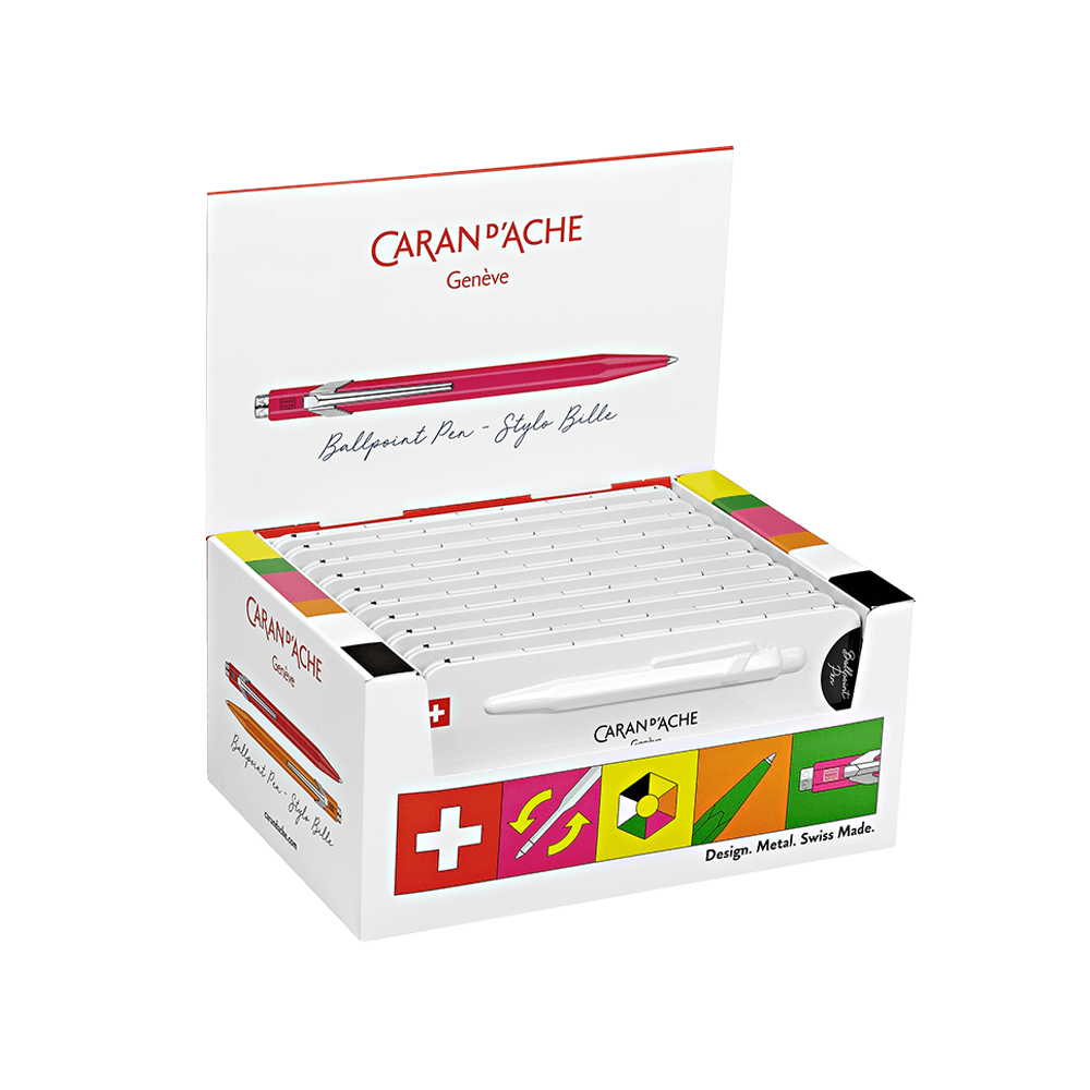 CARAN D'ACHE ΒΙΤΡΙΝΑ ΓΕΜΑΤΗ ΣΤΥΛΟ BALLPOINT ΜΠΛΕ ΜΕΛΑΝΙ ΣΕ ΚΟΥΤΙ ΜΕΤΑΛΛΙΚΟ F (Το προιόν πωλείται σε μεμονωμένα τεμάχια του ενός)