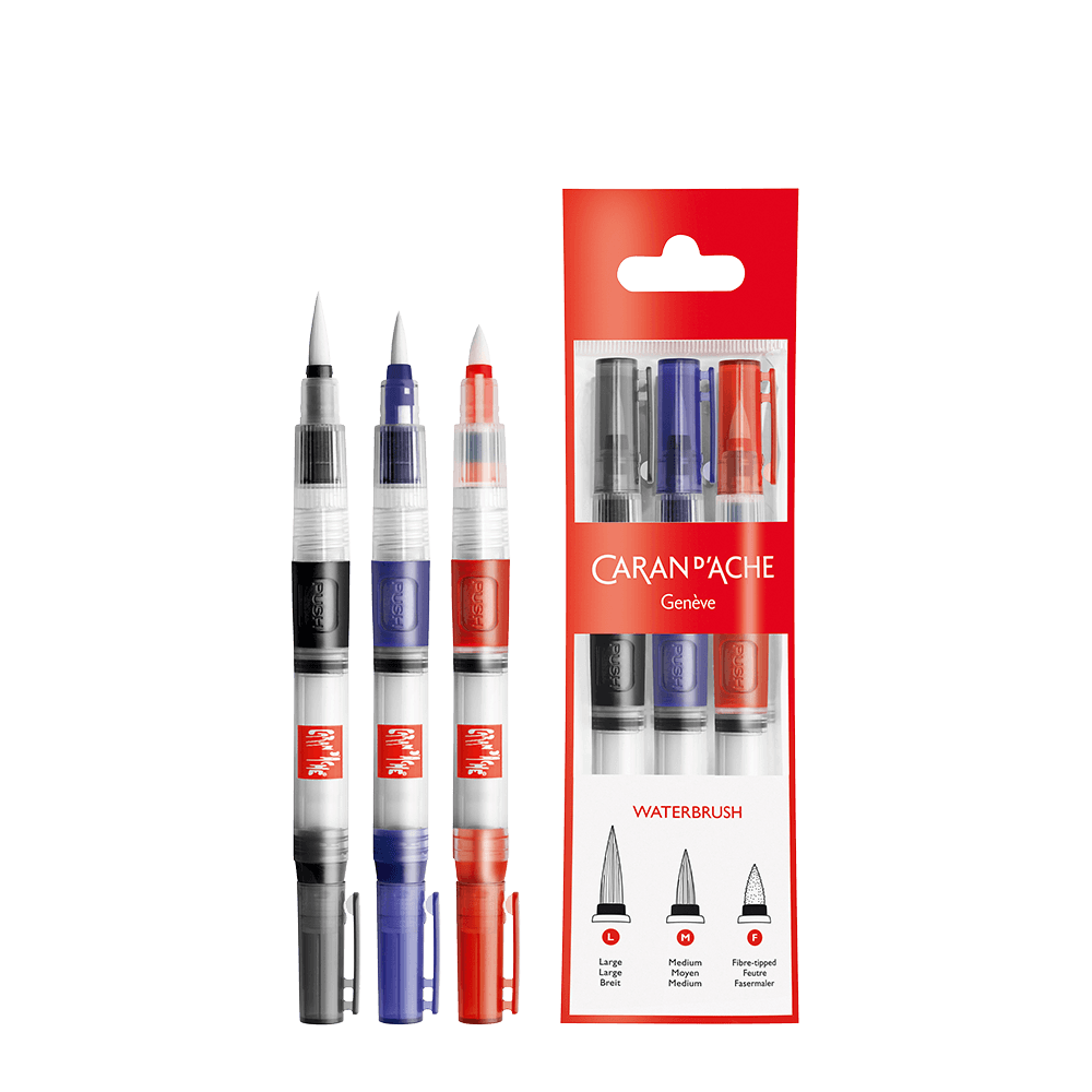 CARAN D'ACHE ΠΙΝΕΛΟ ΑΚΟΥΑΡΕΛΑΣ ΜΕ ΔΟΧΕΙΟ ΝΕΡΟΥ BLISTER 3 ΤΕΜΑΧΙΑ