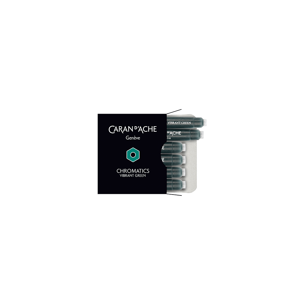 CARAN D'ACHE ΑΜΠΟΥΛΑ ΠΡΑΣΙΝΟ ΜΕΛΑΝΙ 6 ΤΕΜΑΧΙΑ VIBRANT GREEN