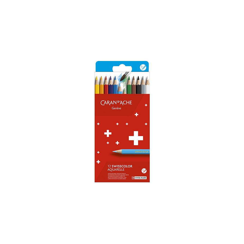 CARAN D'ACHE ΚΡΑΙΓΙΟΝ ΥΔΑΤΟΔΙΑΛΥΤΟ BLISTER 12 ΧΡΩΜΑΤΑ Φ2.8mm SWISSCOLOR
