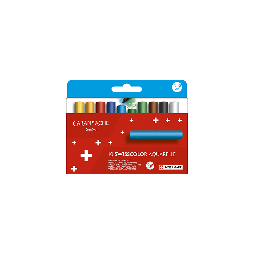 CARAN D'ACHE ΚΡΑΙΓΙΟΝ ΚΕΡΙΝΟ BLISTER 10 ΧΡΩΜΑΤΑ Φ8.55mm SWISSCOLOR
