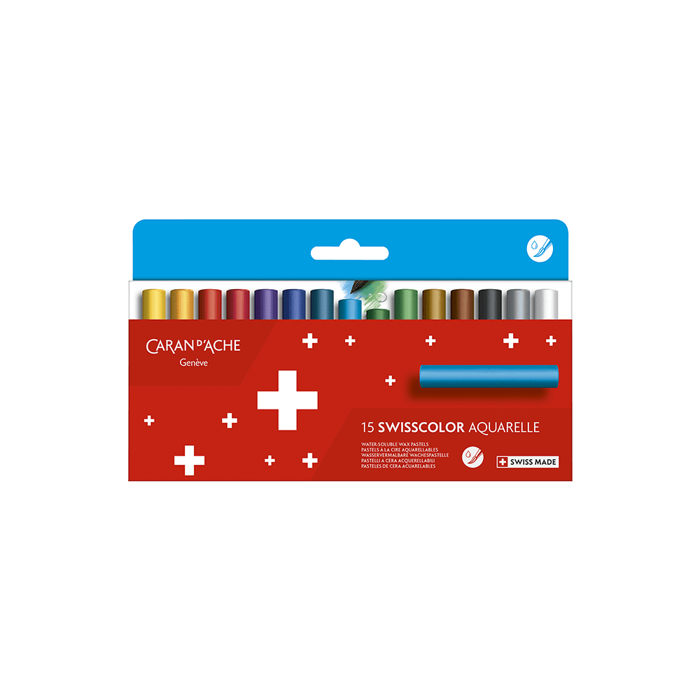CARAN D'ACHE ΚΡΑΙΓΙΟΝ ΚΕΡΙΝΟ BLISTER 15 ΧΡΩΜΑΤΑ Φ8.55mm SWISSCOLOR
