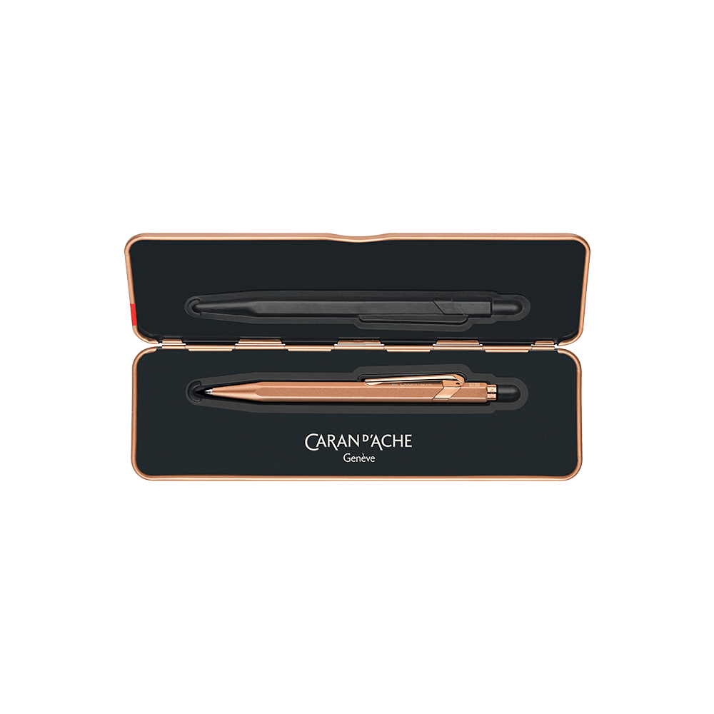 CΑRAN D'ACHE ΣΤΥΛΟ BALLPOINT ΜΑΥΡΟ ΜΕΛΑΝΙ ΜΕΤΑΛΛΙΚΟ ΣΕ ΜΕΤΑΛΛΙΚΟ ΚΟΥΤΙ MEDIUM