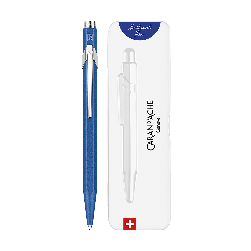 CΑRAN D'ACHE ΣΤΥΛΟ BALLPOINT ΜΕΤΑΛΛΙΚΟ ΜΠΛΕ ΜΕΛΑΝΙ ΣΕ ΜΕΤΑΛΛΙΚΟ ΚΟΥΤΙ 849 COLOR
