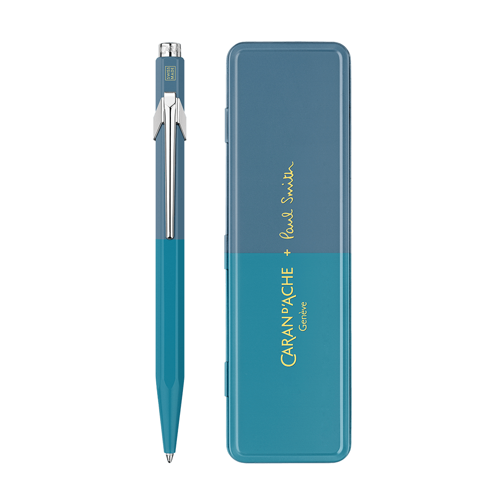 CARAN D' ACHE ΣΤΥΛΟ BALLPOINT MEDIUM 849 PAUL SMITH CYAN STEEL