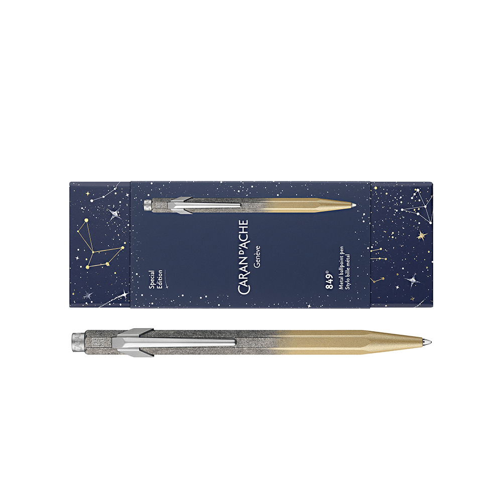 CΑRAN D'ACHE ΣΤΥΛΟ BALLPOINT ΜΑΥΡΟ ΜΕΛΑΝΙ ΜΕΤΑΛΛΙΚΟ ΣΕ ΧΑΡΤΙΝΟ ΚΟΥΤΙ MEDIUM 849