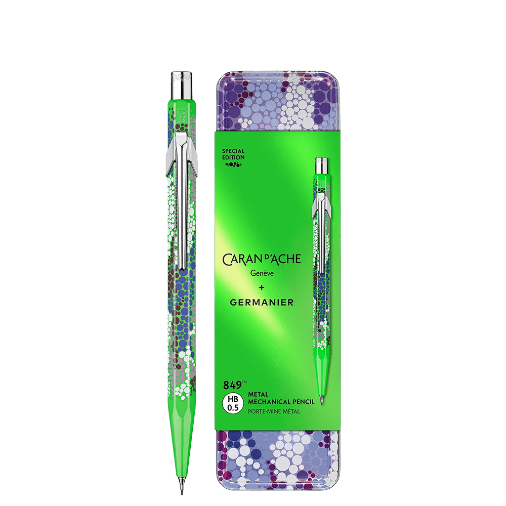 CARAN D'ACHE ΜΟΛΥΒΙ ΜΗΧΑΝΙΚΟ 0.5mm ΣΕ ΜΕΤΑΛΛΙΚΟ ΚΟΥΤΙ 849 GERMANIER GREEN FLUO